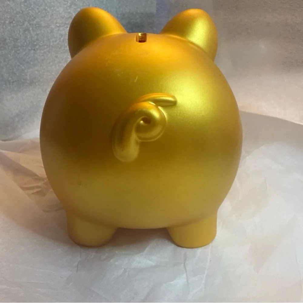 Gold plastic Piggy Bank